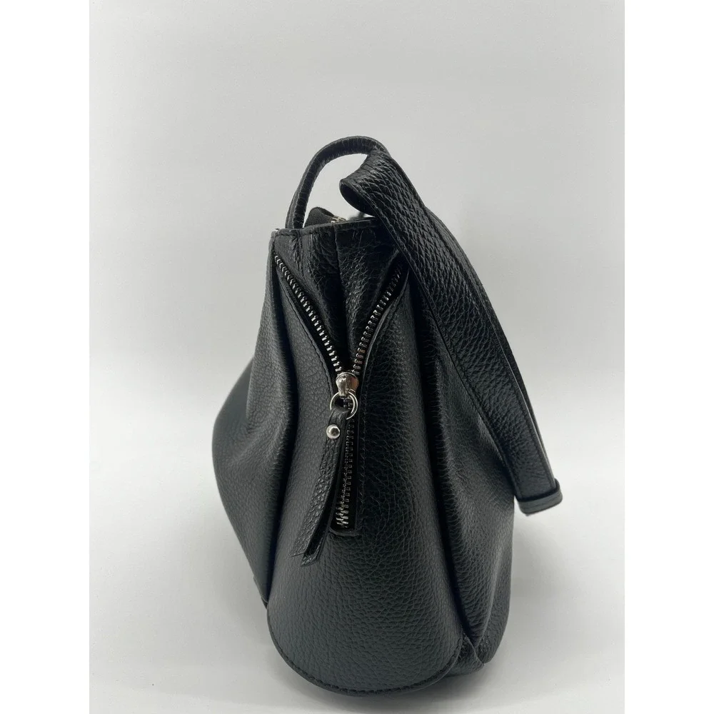Viola Castellani Italian Leather Hobo Black Bag‎ Shoulder Crossbody VTG